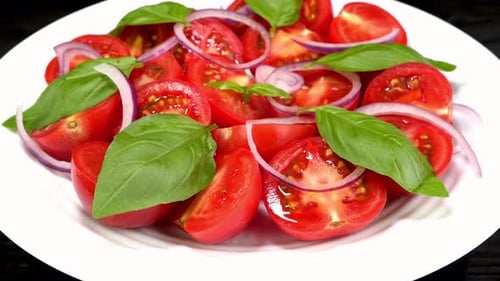 Fresh Tomato Salad with Red Onion and Basil