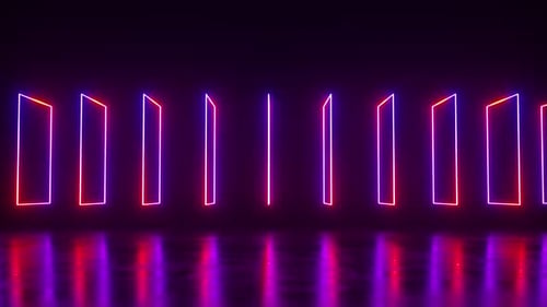 Looping Neon Light Rectangles Abstract Background