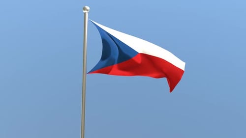 Czech Republic Flag Waving 3D Animation