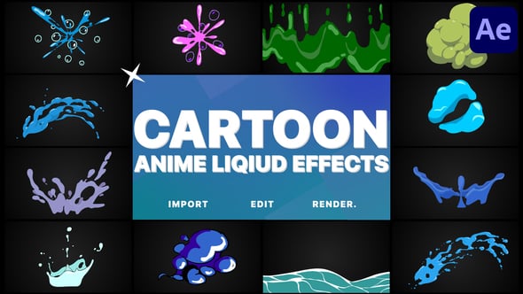 Cartoon Anime Liquid Effects | After Effects, Elements ft. 4k & anime ...