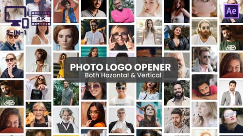 Dynamic Photo Video Grid Logo Opener