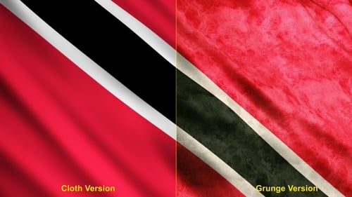 Trinidad and Tobago Waving Flag Animation with Realistic and Textured Fabric