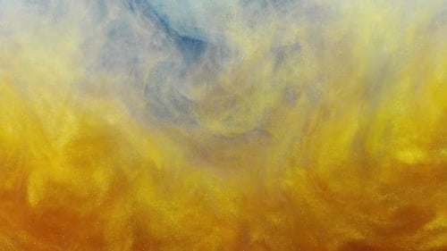 Swirling Gold Dust on Muted Blue Background
