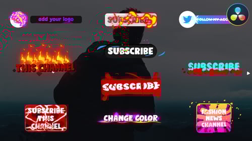 Social Media Subscribe Buttons | DaVinci Resolve