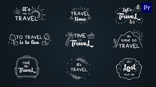 Hand-Drawn Travel Logo Animations and Text Reveals