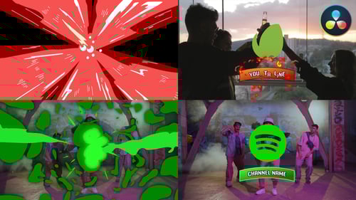 Comic Explosion Logo Opener for DaVinci Resolve