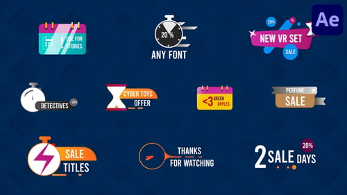 Sales Colorful Titles for After Effects