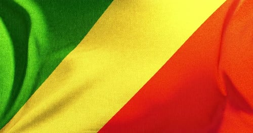 Realistic Waving Flag of Congo-Brazzaville Seamless Loop