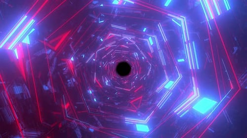 VJ Tunnel Rotate Glow Looped 4K