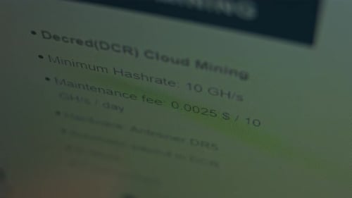 Cryptocurrency Mining auf einem Computerbildschirm