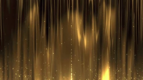 Golden Abstract Light Rays and Shimmering Particles Background