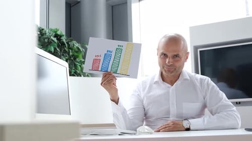 Confident Handsome Middleaged Bank Employee Professional Financial Manager of the Bank
