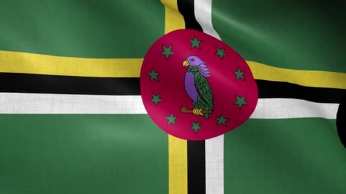 Waving Flag of Dominica Loop Animation
