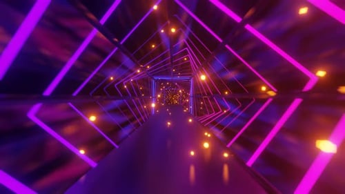Square Shaped Blue Purple VJ Seamless Loop Tunnel