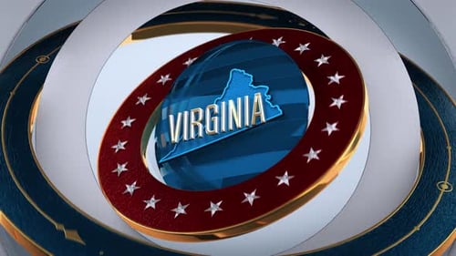 Virginia United States of America State Map with Flag 4K