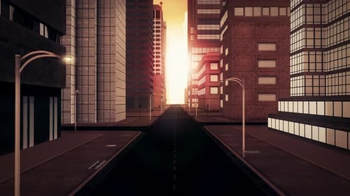 City Sunset Retro