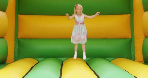 Girl in bouncy castle