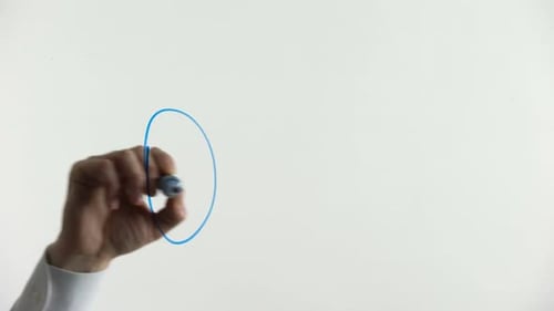 Hand Writing Online on White Surface with Marker