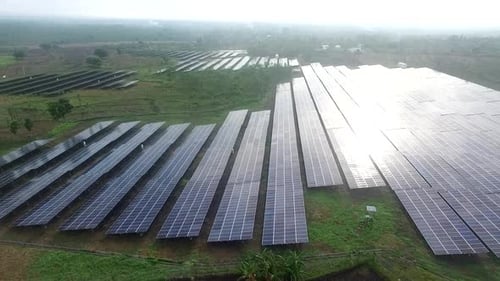 Aerial View of a Solar Panel Farm