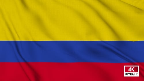 Waving Colombia Flag Realistic Fabric Loop