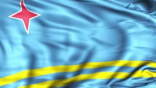 Realistic Waving Aruba Flag Animation