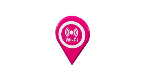3D Wi-Fi Map Pin Location Animated Icon