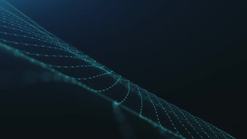 Futuristic Abstract Network Grid Wave Technology Background