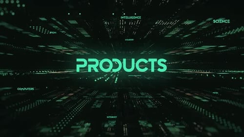 Futuristic Digital Grid Text Reveal Intro