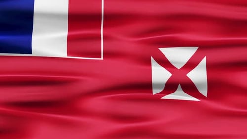 Realistic Waving Flag of Wallis and Futuna
