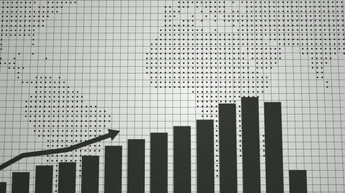 Black Business Graph Animated On White Background
