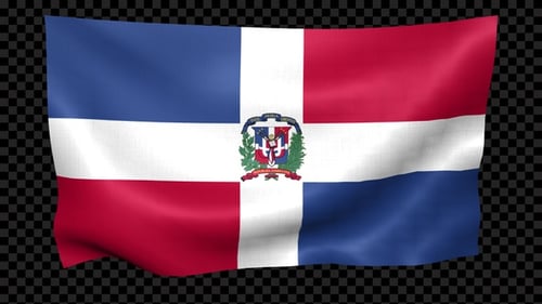 Dominican Republic Flag Waving Seamless Loop Animation