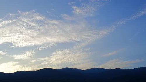 Twilight sky with cumulus cloud time lapse on a sunny day.