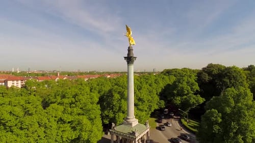 Cityscape and Friedensengel monument