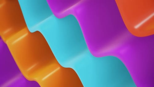 vagues de bande dessinée en boucle colorée 3d