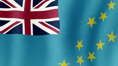 Tuvalu Flag Waving in Realistic Fabric Animation