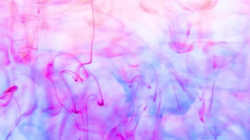 Abstract Ink Dropping into Water: Pink and Purple