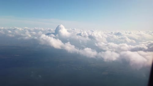 Aerial View From Window of Flying Airplane