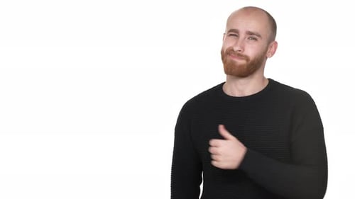 Adult Gives Thumbs Up and Points Left