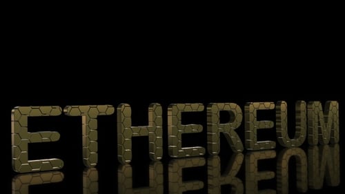 3D Gold Hexagonal Ethereum Text Reveal