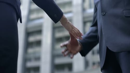 People shaking hands in business attire