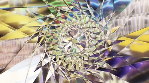 Abstract Crystal Geometric Kaleidoscope Tunnel Background Animation