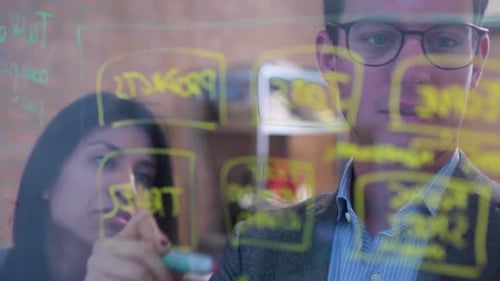 Business Team Brainstorming Ideas in Modern Office