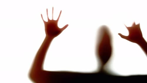 Abstract And Spooky Defocused Hand On White Background