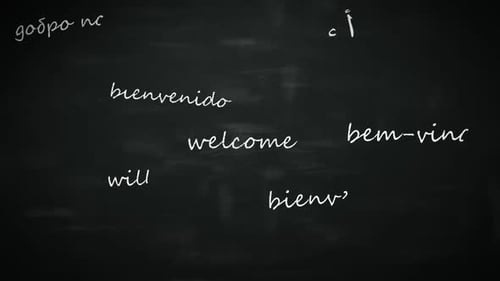 Chalkboard Welcome Message in Multiple Languages
