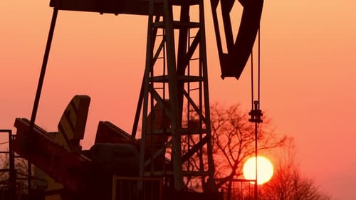 Oil Pump Jack at Sunrise
