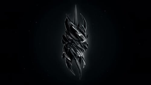 Abstract Spiky Metallic Object Rotation Animation