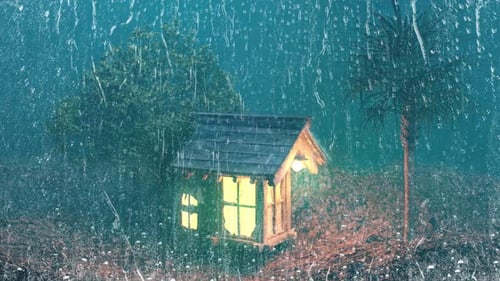 Rain Falls On Glass Beautiful Scenery Seen Through Glass Rain, Weather Nature Lanscape