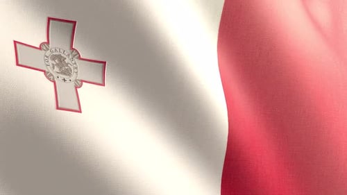 Realistic Waving Malta Flag Animation