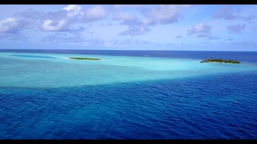 Aerial landscape of marine sea view beach lifestyle by blue lagoon with white sandy background of a