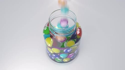 3D Multivitamin Pills Filling Jar and Bottle Reveal Animation